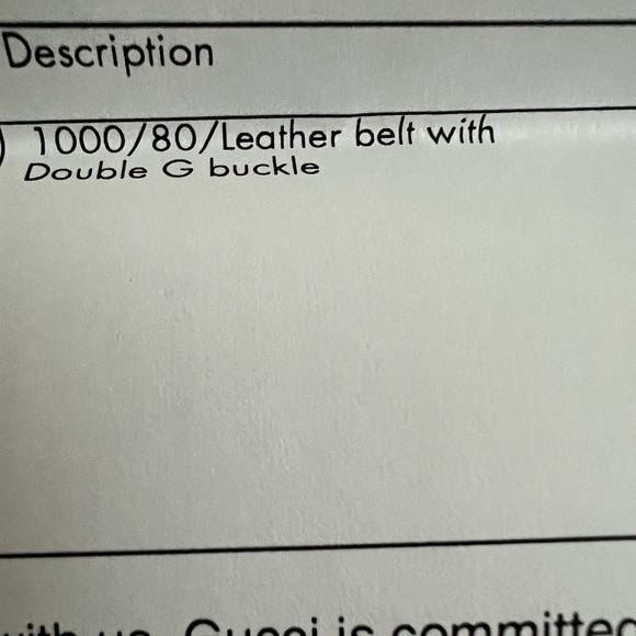 🔥SOLD🔥 GUCCI Thin Black Leather Belt Double G 80 Antique Brass Buckle NEW - Picture 8 of 9